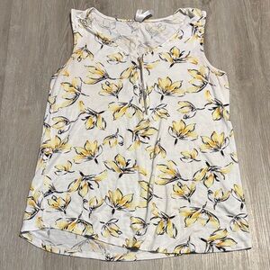 French Twist Yellow Floral Women's Tank Top